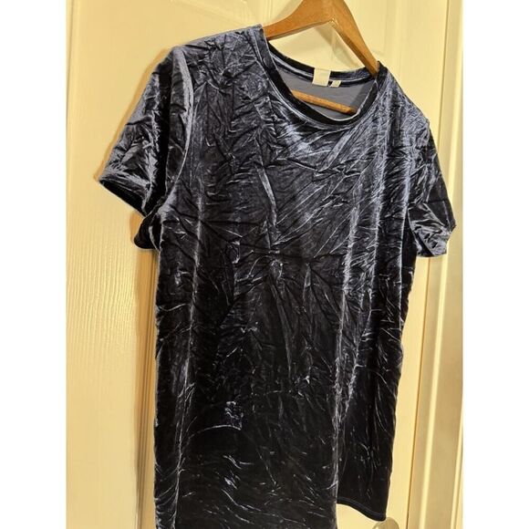 GAP Blue Velvetcore‎ Round Neck Top Whimsical Vintage Insp. Clean Girl L Or XL - Picture 3 of 5